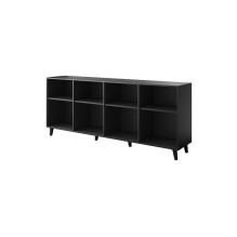 FARO komoda 200x42x82 matinė juoda + ąžuolo dirbiniai FARO komoda 200x42x82 matinė juoda + ąžuolo dirbiniai