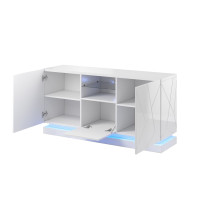 QIU 2D1K komoda 150x41.5x75 cm blizgi balta / blizgi balta QIU 2D1K komoda 150x41.5x75 cm blizgi balta / blizgi balta