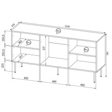 HOLE komoda 152x42,5x74,5 cm matinė juoda HOLE komoda 152x42,5x74,5 cm matinė juoda