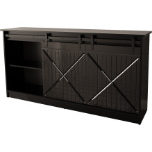 Komoda 160x80x35 GRANERO juoda / juodai blizgi Komoda 160x80x35 GRANERO juoda / juodai blizgi