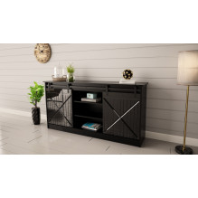 Komoda 160x80x35 GRANERO juoda / juodai blizgi Komoda 160x80x35 GRANERO juoda / juodai blizgi
