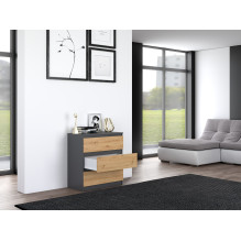 Topeshop M3 ANTRACYT / ARTISAN chest of drawers Topeshop M3 ANTRACYT / ARTISAN chest of drawers