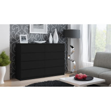 Topeshop M8 140 BLACK chest of drawers Topeshop M8 140 BLACK chest of drawers