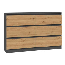 Topeshop M6 120 ANTRACYT / ART chest of drawers Topeshop M6 120 ANTRACYT / ART chest of drawers