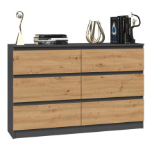 Topeshop M6 120 ANTRACYT / ART chest of drawers Topeshop M6 120 ANTRACYT / ART chest of drawers