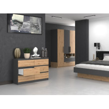 Topeshop M6 120 ANTRACYT / ART chest of drawers Topeshop M6 120 ANTRACYT / ART chest of drawers