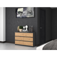 Topeshop M6 120 ANTRACYT / ART chest of drawers Topeshop M6 120 ANTRACYT / ART chest of drawers