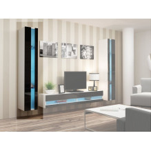 Cama Shelf unit VIGO NEW 180 / 40 / 30 white / black gloss Cama Shelf unit VIGO NEW 180 / 40 / 30 white / black gloss