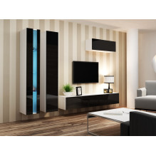 Cama Shelf unit VIGO NEW 180 / 40 / 30 white / black gloss Cama Shelf unit VIGO NEW 180 / 40 / 30 white / black gloss