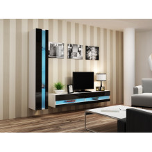 Cama Shelf unit VIGO NEW 180 / 40 / 30 white / black gloss Cama Shelf unit VIGO NEW 180 / 40 / 30 white / black gloss