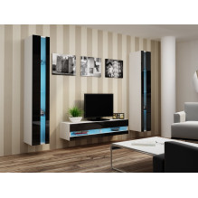 Cama Shelf unit VIGO NEW 180 / 40 / 30 white / black gloss Cama Shelf unit VIGO NEW 180 / 40 / 30 white / black gloss