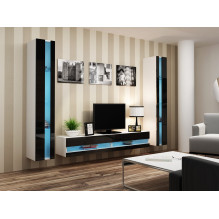 Cama Shelf unit VIGO NEW 180 / 40 / 30 white / black gloss Cama Shelf unit VIGO NEW 180 / 40 / 30 white / black gloss
