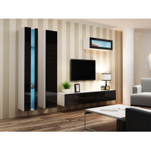 Cama Shelf unit VIGO NEW 180 / 40 / 30 white / black gloss Cama Shelf unit VIGO NEW 180 / 40 / 30 white / black gloss