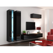 Cama Shelf unit VIGO NEW 180 / 40 / 30 black / black gloss Cama Shelf unit VIGO NEW 180 / 40 / 30 black / black gloss