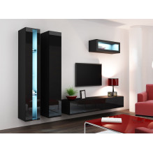 Cama Shelf unit VIGO NEW 180 / 40 / 30 black / black gloss Cama Shelf unit VIGO NEW 180 / 40 / 30 black / black gloss