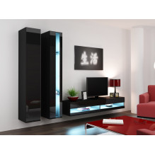 Cama Shelf unit VIGO NEW 180 / 40 / 30 black / black gloss Cama Shelf unit VIGO NEW 180 / 40 / 30 black / black gloss