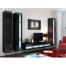 Cama Shelf unit VIGO NEW 180 / 40 / 30 black / black gloss Cama Shelf unit VIGO NEW 180 / 40 / 30 black / black gloss