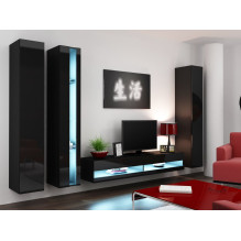 Cama Shelf unit VIGO NEW 180 / 40 / 30 black / black gloss Cama Shelf unit VIGO NEW 180 / 40 / 30 black / black gloss