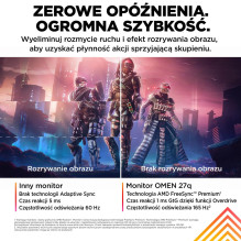 „OMEN by HP“ 27 colių QHD 165 Hz žaidimų monitorius – „OMEN 27q“