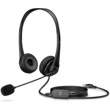 HP stereo USB ausinės G2 laidinės, su galvos lankeliu, juodos