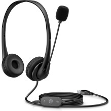 HP stereo USB ausinės G2 laidinės, su galvos lankeliu, juodos