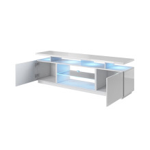RTV spintelė EVA 180x40x56 balta / balta blizgi RTV spintelė EVA 180x40x56 balta / balta blizgi