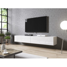 Cama TV staliukas SLIDE 200 baltas blizgus