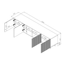 Cama RTV cabinet PAFOS 200x42x52 Black matt Cama RTV cabinet PAFOS 200x42x52 Black matt