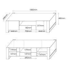 Cama TV staliukas WOOD wotan / antracito spalvos Cama TV staliukas WOOD wotan / antracito spalvos