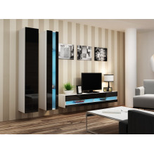 Cama TV stand VIGO NEW 30 / 140 / 40 white / black gloss Cama TV stand VIGO NEW 30 / 140 / 40 white / black gloss