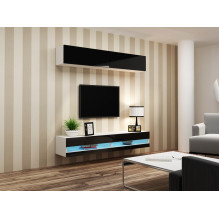 Cama TV stand VIGO NEW 30 / 140 / 40 white / black gloss Cama TV stand VIGO NEW 30 / 140 / 40 white / black gloss
