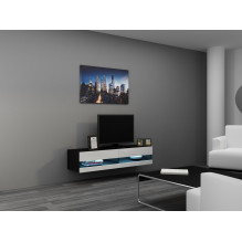 Cama TV stand VIGO NEW 30 / 140 / 40 black / white gloss Cama TV stand VIGO NEW 30 / 140 / 40 black / white gloss