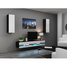Cama TV stand VIGO NEW 30 / 140 / 40 black / white gloss Cama TV stand VIGO NEW 30 / 140 / 40 black / white gloss