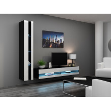 Cama TV stand VIGO NEW 30 / 140 / 40 black / white gloss Cama TV stand VIGO NEW 30 / 140 / 40 black / white gloss