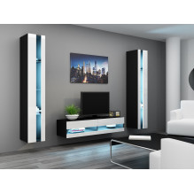 Cama TV stand VIGO NEW 30 / 140 / 40 black / white gloss Cama TV stand VIGO NEW 30 / 140 / 40 black / white gloss