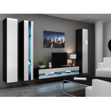 Cama TV stand VIGO NEW 30 / 140 / 40 black / white gloss Cama TV stand VIGO NEW 30 / 140 / 40 black / white gloss