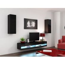 Cama TV staliukas VIGO NEW 30 / 140 / 40 juodas / juodai blizgus Cama TV staliukas VIGO NEW 30 / 140 / 40 juodas / juodai blizgus