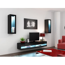 Cama TV stand VIGO NEW 30 / 140 / 40 black / black gloss Cama TV stand VIGO NEW 30 / 140 / 40 black / black gloss