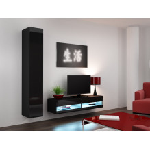 Cama TV staliukas VIGO NEW 30 / 140 / 40 juodas / juodai blizgus Cama TV staliukas VIGO NEW 30 / 140 / 40 juodas / juodai blizgus
