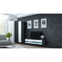 Cama TV staliukas VIGO NEW 30 / 140 / 40 pilkas / baltas blizgus Cama TV staliukas VIGO NEW 30 / 140 / 40 pilkas / baltas blizgus