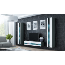 Cama TV stand VIGO NEW 30 / 140 / 40 grey / white gloss Cama TV stand VIGO NEW 30 / 140 / 40 grey / white gloss