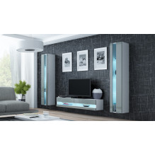 Cama TV staliukas VIGO NEW 30 / 140 / 40 baltas / pilkas blizgus Cama TV staliukas VIGO NEW 30 / 140 / 40 baltas / pilkas blizgus