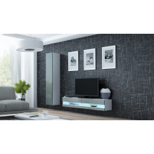 Cama TV staliukas VIGO NEW 30 / 140 / 40 baltas / pilkas blizgus Cama TV staliukas VIGO NEW 30 / 140 / 40 baltas / pilkas blizgus