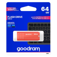 „Goodram UME3-0640O0R11“ USB atmintinė 64 GB USB A tipo 3.2 kartos 1 (3.1 kartos 1) oranžinė