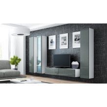 Cama TV stand VIGO 140 30 / 140 / 40 white / grey gloss Cama TV stand VIGO 140 30 / 140 / 40 white / grey gloss