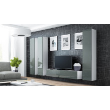 Cama TV stand VIGO 140 30 / 140 / 40 white / grey gloss Cama TV stand VIGO 140 30 / 140 / 40 white / grey gloss