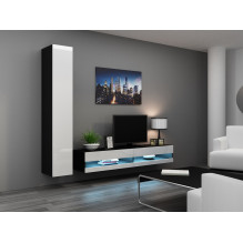 Cama TV stand VIGO NEW 30 / 180 / 40 black / white gloss Cama TV stand VIGO NEW 30 / 180 / 40 black / white gloss