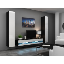 Cama TV staliukas VIGO NEW 30 / 180 / 40 juodas / baltas blizgus Cama TV staliukas VIGO NEW 30 / 180 / 40 juodas / baltas blizgus