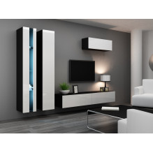 Cama TV stand VIGO NEW 30 / 180 / 40 black / white gloss Cama TV stand VIGO NEW 30 / 180 / 40 black / white gloss