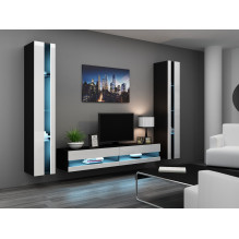 Cama TV stand VIGO NEW 30 / 180 / 40 black / white gloss Cama TV stand VIGO NEW 30 / 180 / 40 black / white gloss